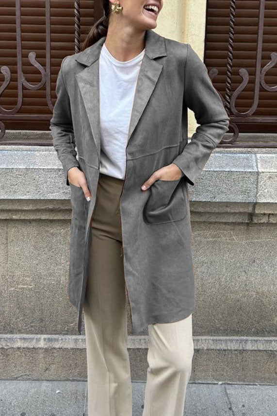 Krohn-e | Langer Wildleder Trenchcoat