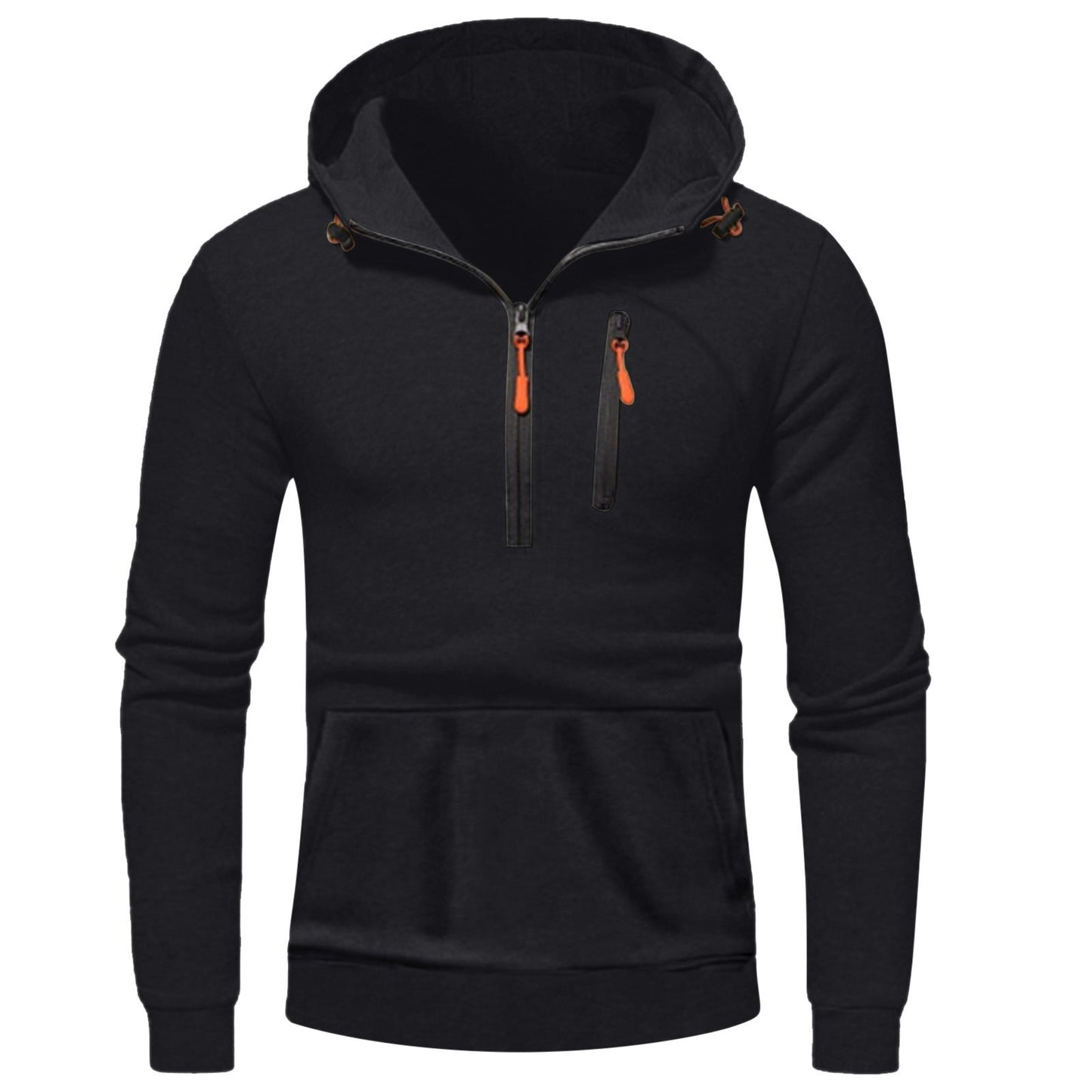 Herren moderner Kapuzenpullover mit innovativem halben Reißverschluss Krohn-e