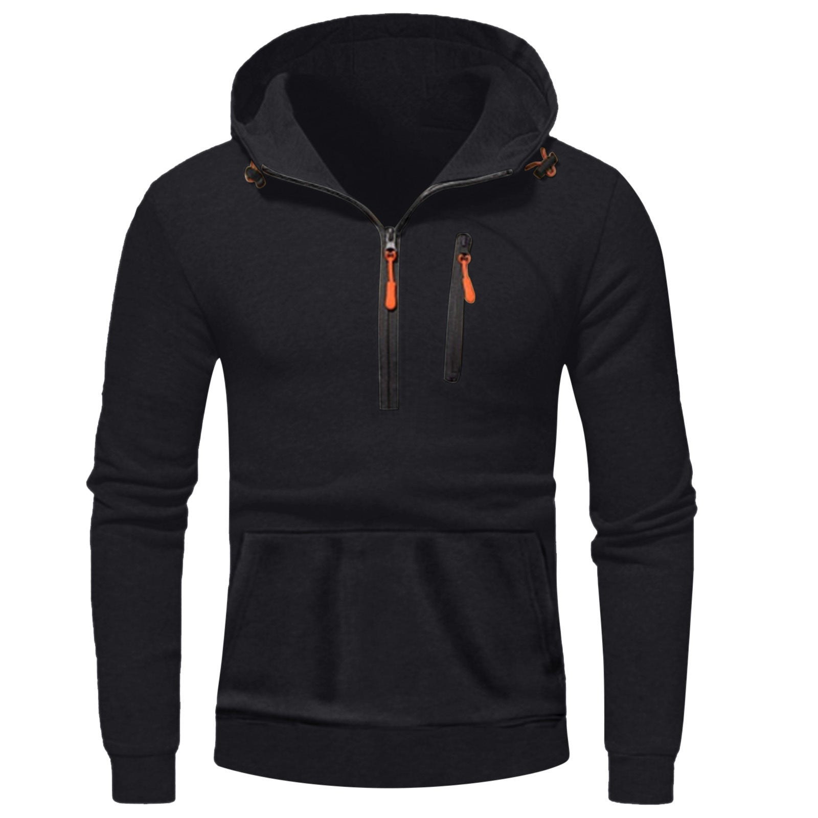 Herren moderner Kapuzenpullover mit innovativem halben Reißverschluss Krohn-e