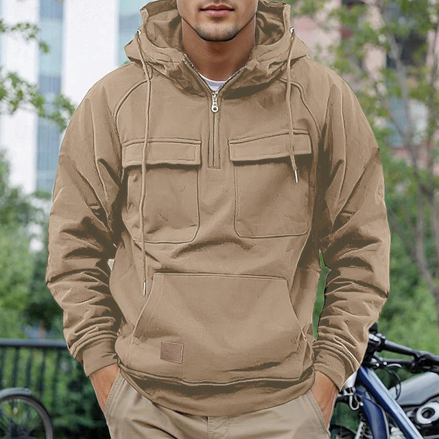 Herren modische Kapuzenjacke mit praktischen Taschen Krohn-e