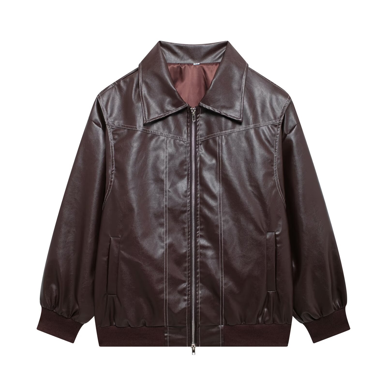 Damen Kunstlederjacke mit lässigem Schnitt und elastischem Saum Krohn-e