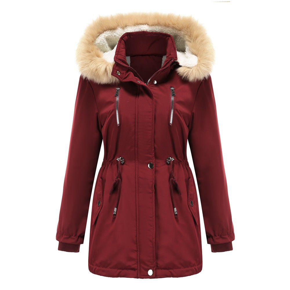 Damen isolierte Winterjacke mit abnehmbarem Kunstfellkragen Krohn-e