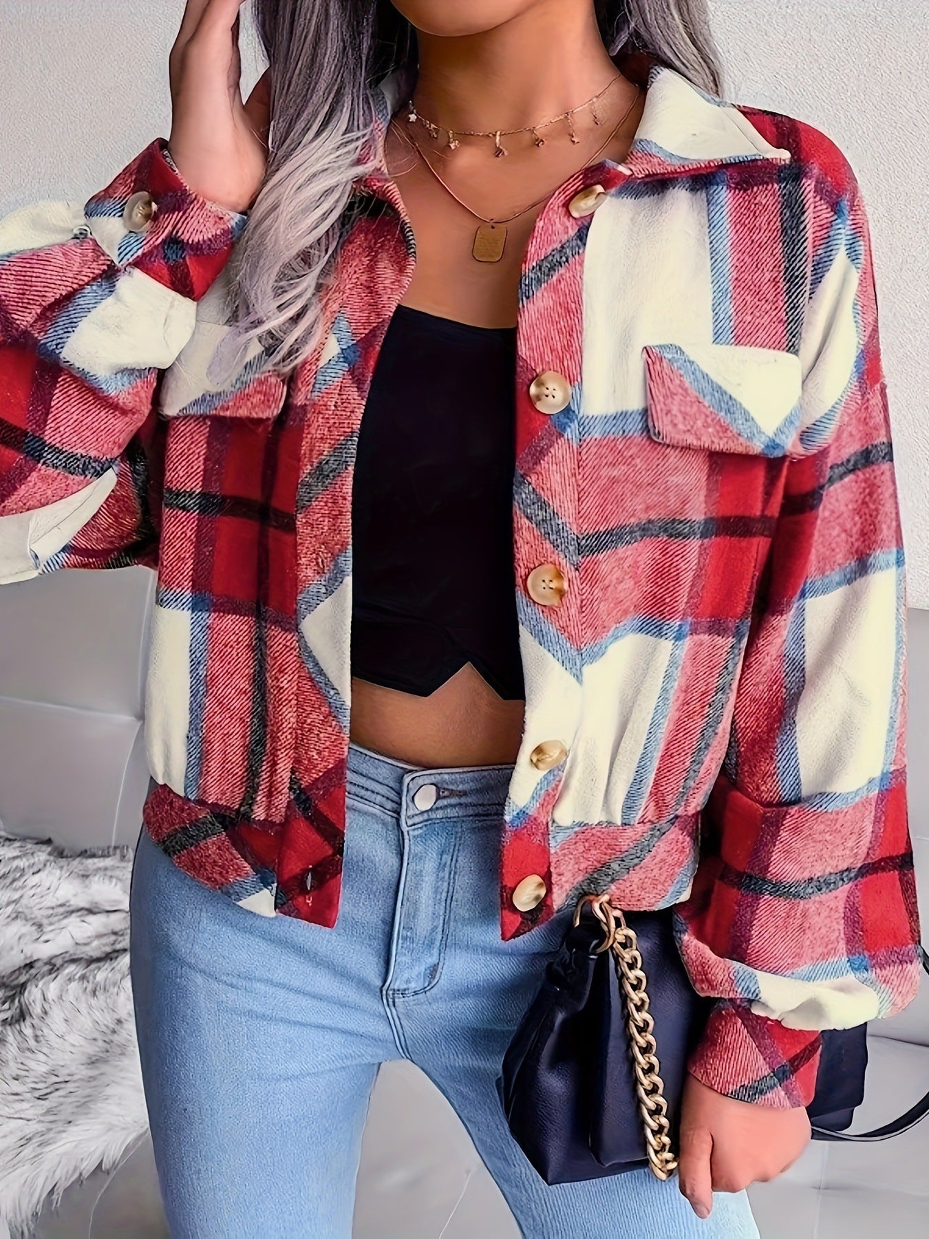 Damen karierte Hemdjacke Krohn-e