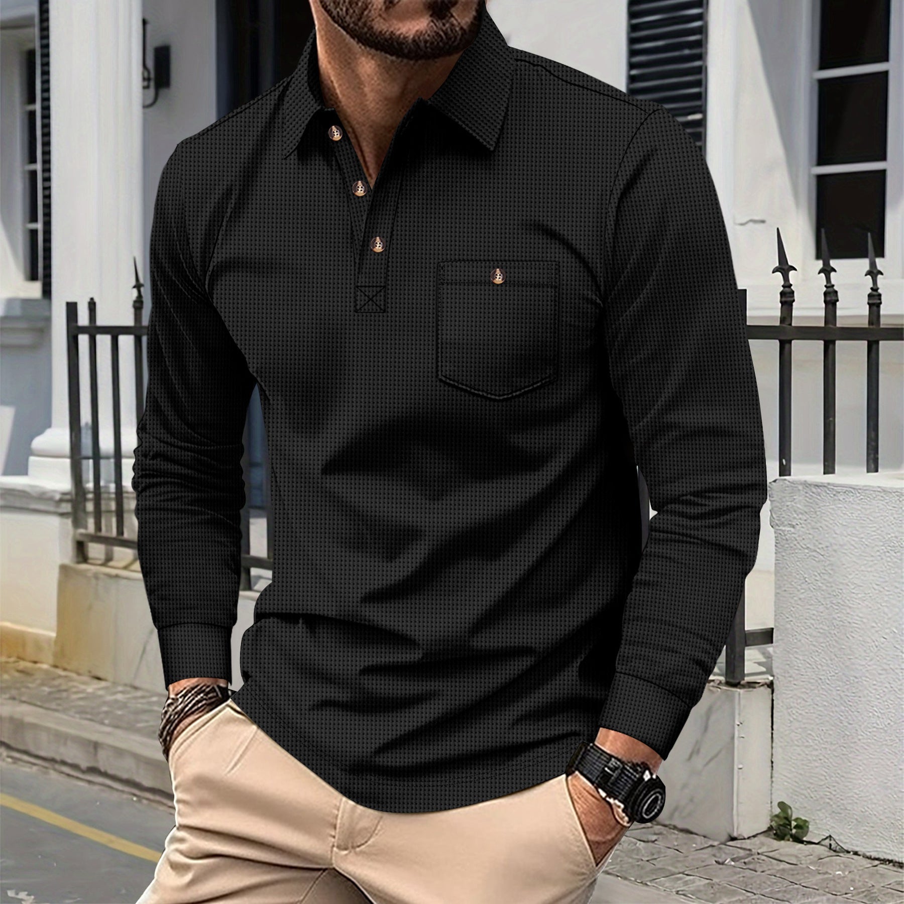 Herren Langarm Polohemd Krohn-e