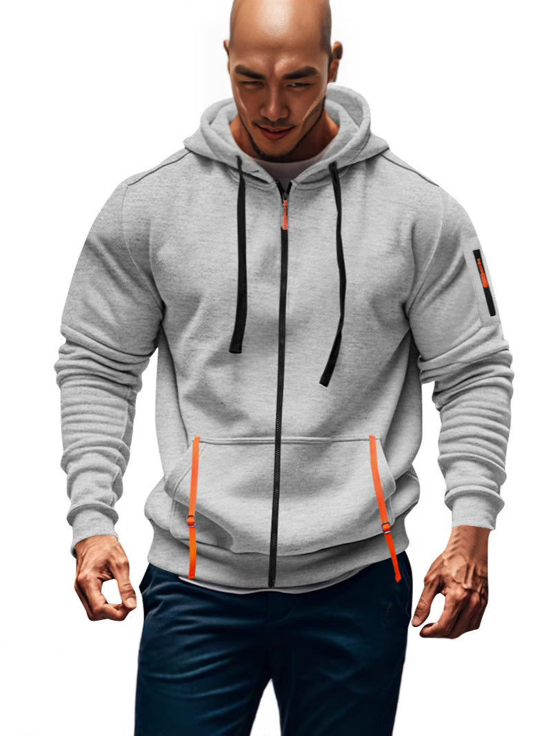 Herren sportliche Kapuzenjacke mit praktischen Reißverschlusstaschen Krohn-e