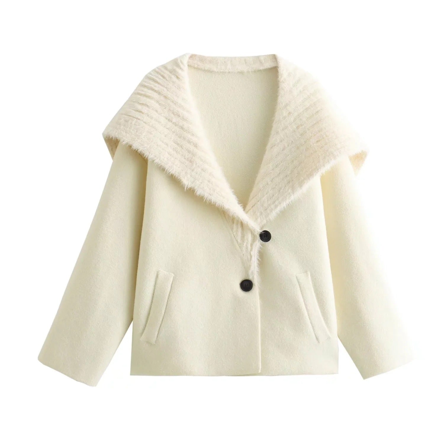 Damen Kuschelige Fleecejacke mit breitem Kragen Krohn-e