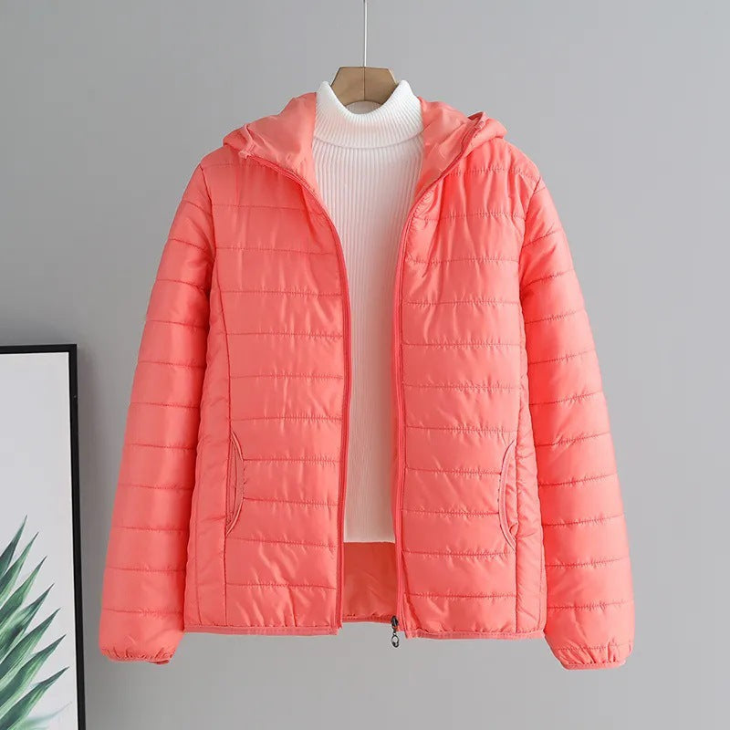 Damen gesteppte Übergangsjacke mit praktischen Taschen und Kapuze Krohn-e