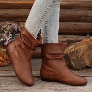Damen modische Stiefeletten mit elegantem Rüschendesign und weichem Obermaterial Krohn-e