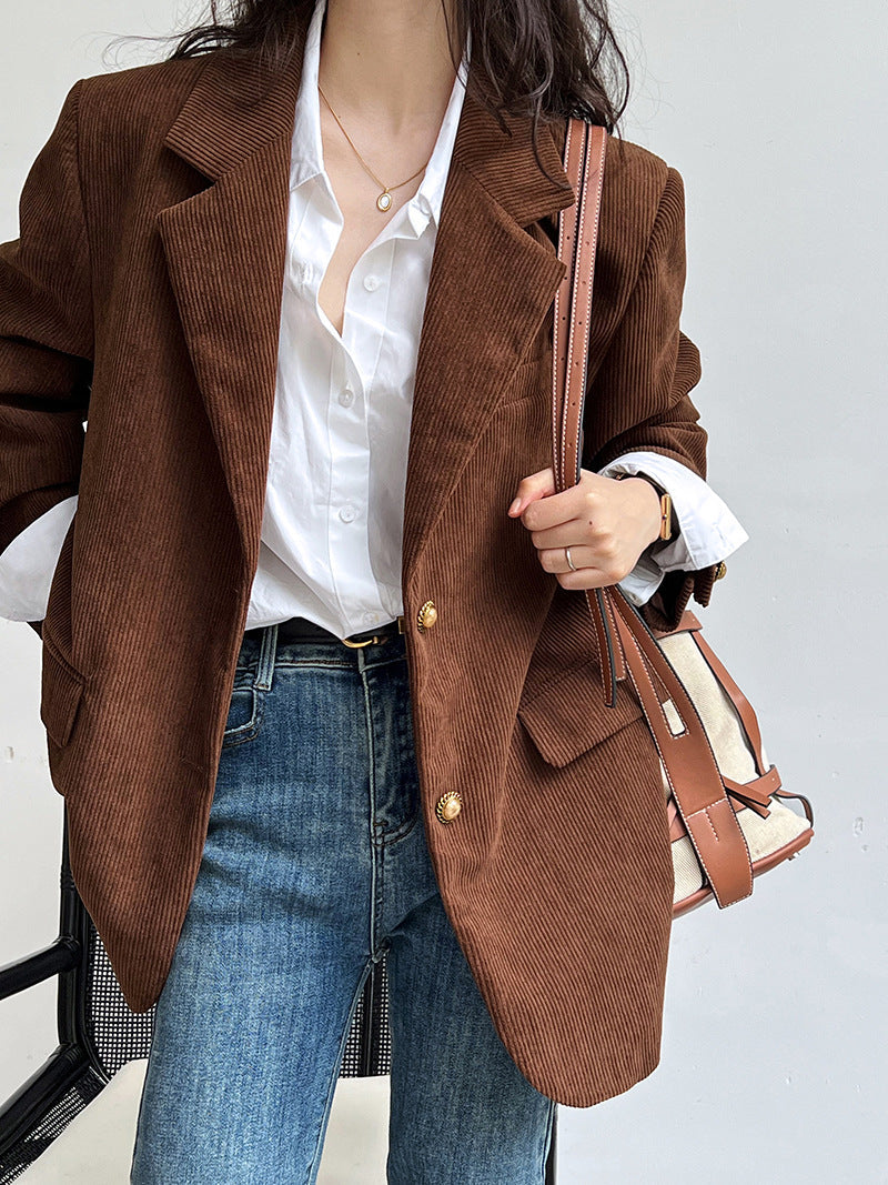 Krohn-e | Lockere Metallschnalle Cordjacke