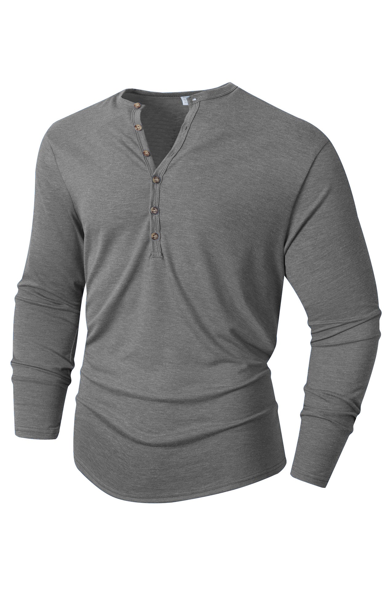 Herren Langarm Henley-Shirt mit Knopfleiste und weichem Baumwollmix Krohn-e