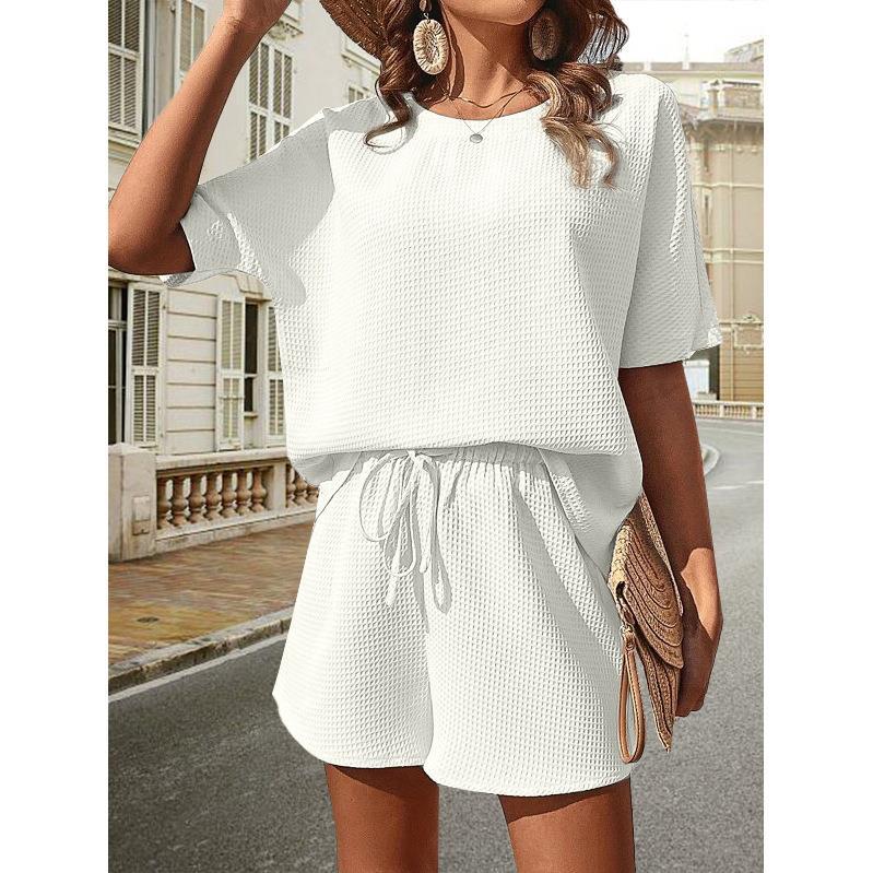 Damen lässiges Set aus Top und Shorts mit elastischem Bund Krohn-e