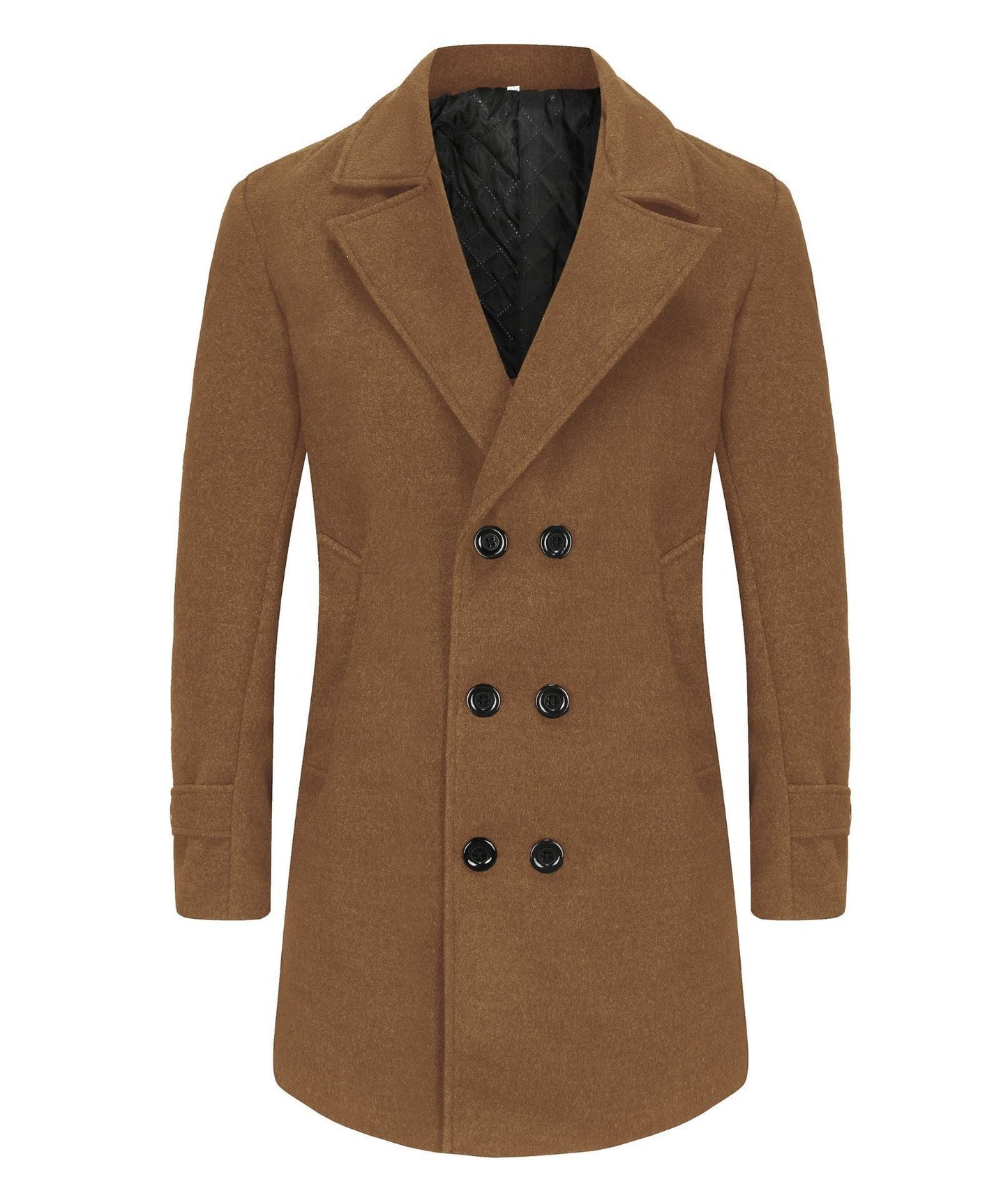 Herren eleganter Doppelreiher-Mantel mit schmalem Schnitt und gefüttertem Innenfutter Krohn-e
