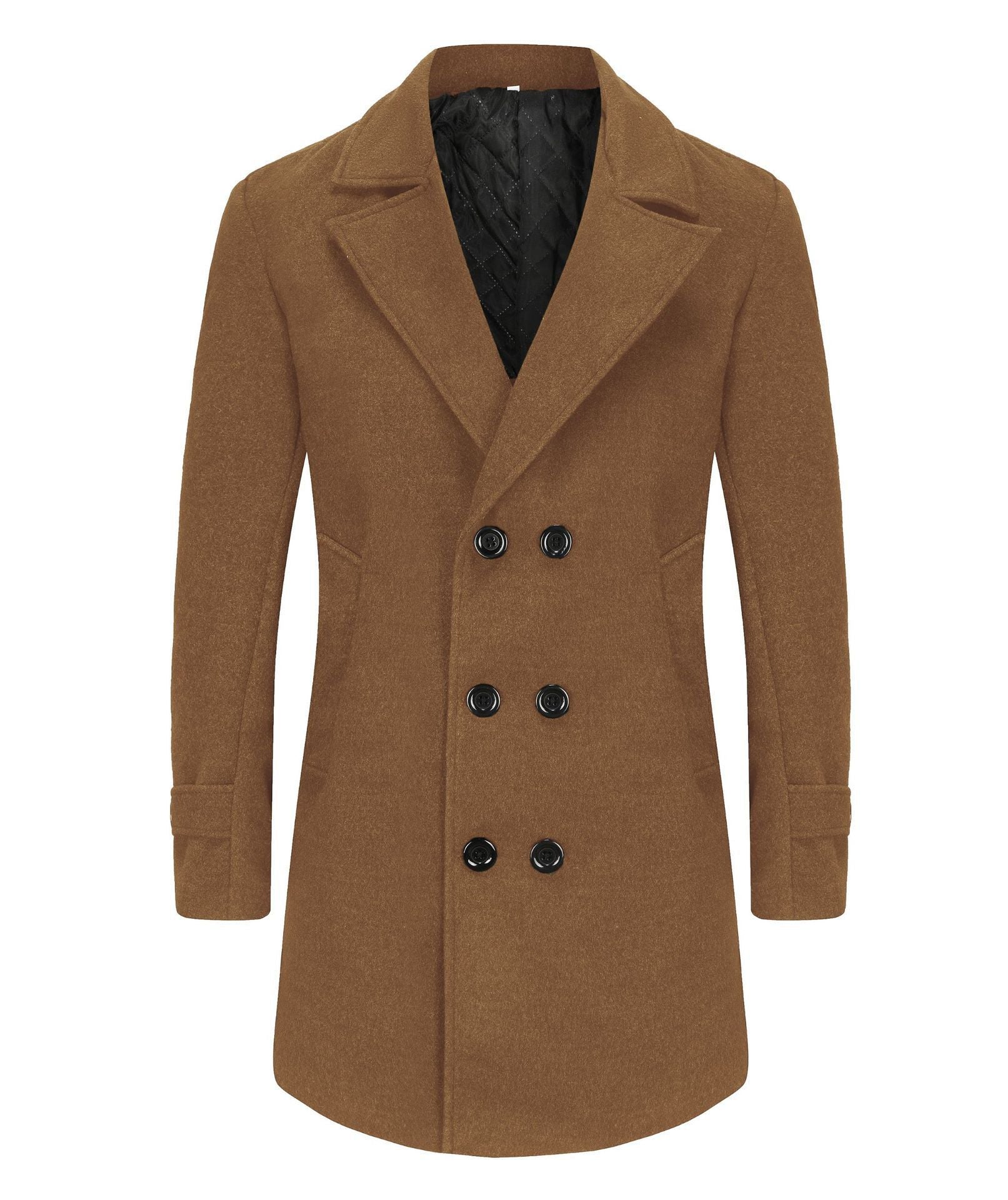 Herren eleganter Doppelreiher-Mantel mit schmalem Schnitt und gefüttertem Innenfutter Krohn-e