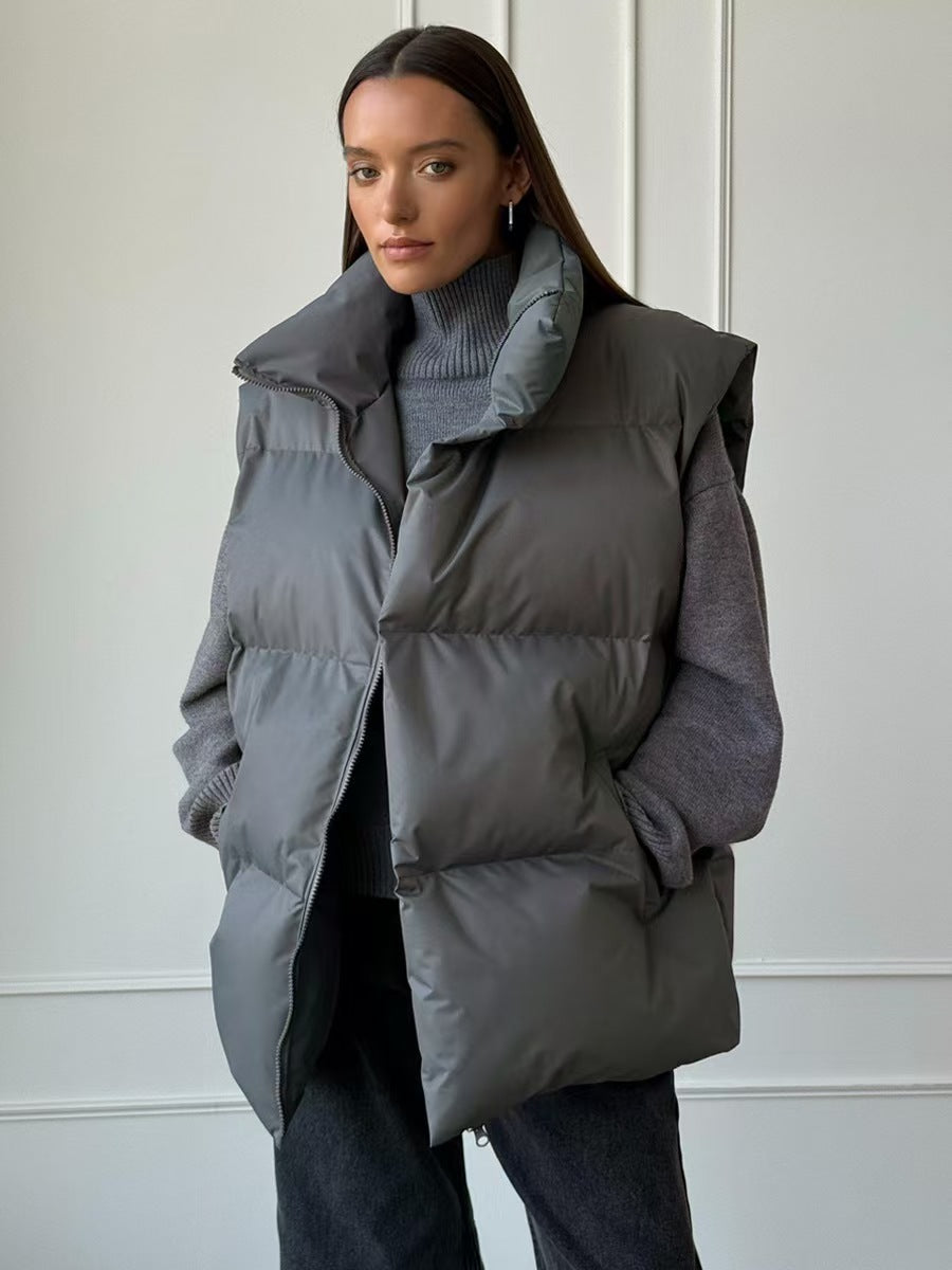 Damen Steppweste mit hohem Kragen und Taschen Krohn-e