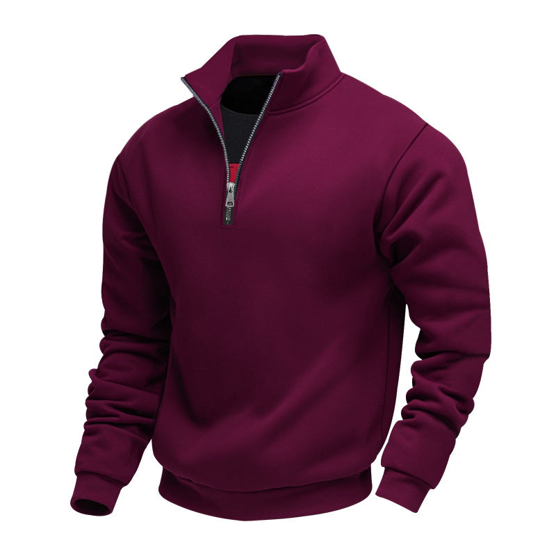 Herren leichter Fleecepullover mit Stehkragen und halblangem Reißverschluss Krohn-e