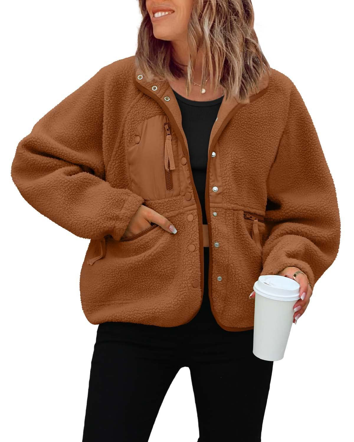 Damen kuschelige Fleecejacke mit praktischen Taschen Krohn-e