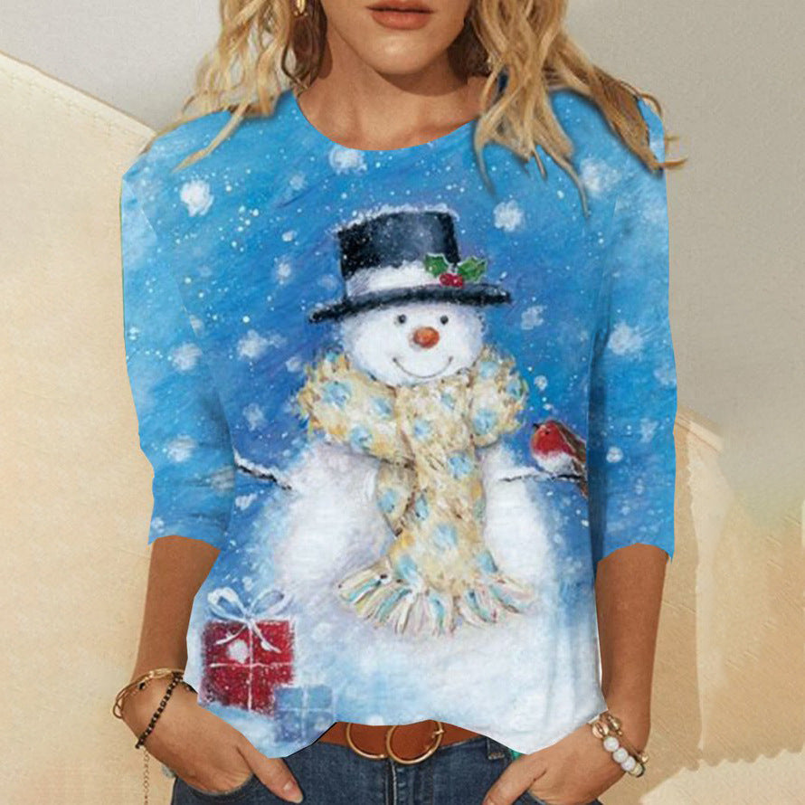 Fudus: Modernes Rundhals-Langarmshirt mit modischem Element-Print