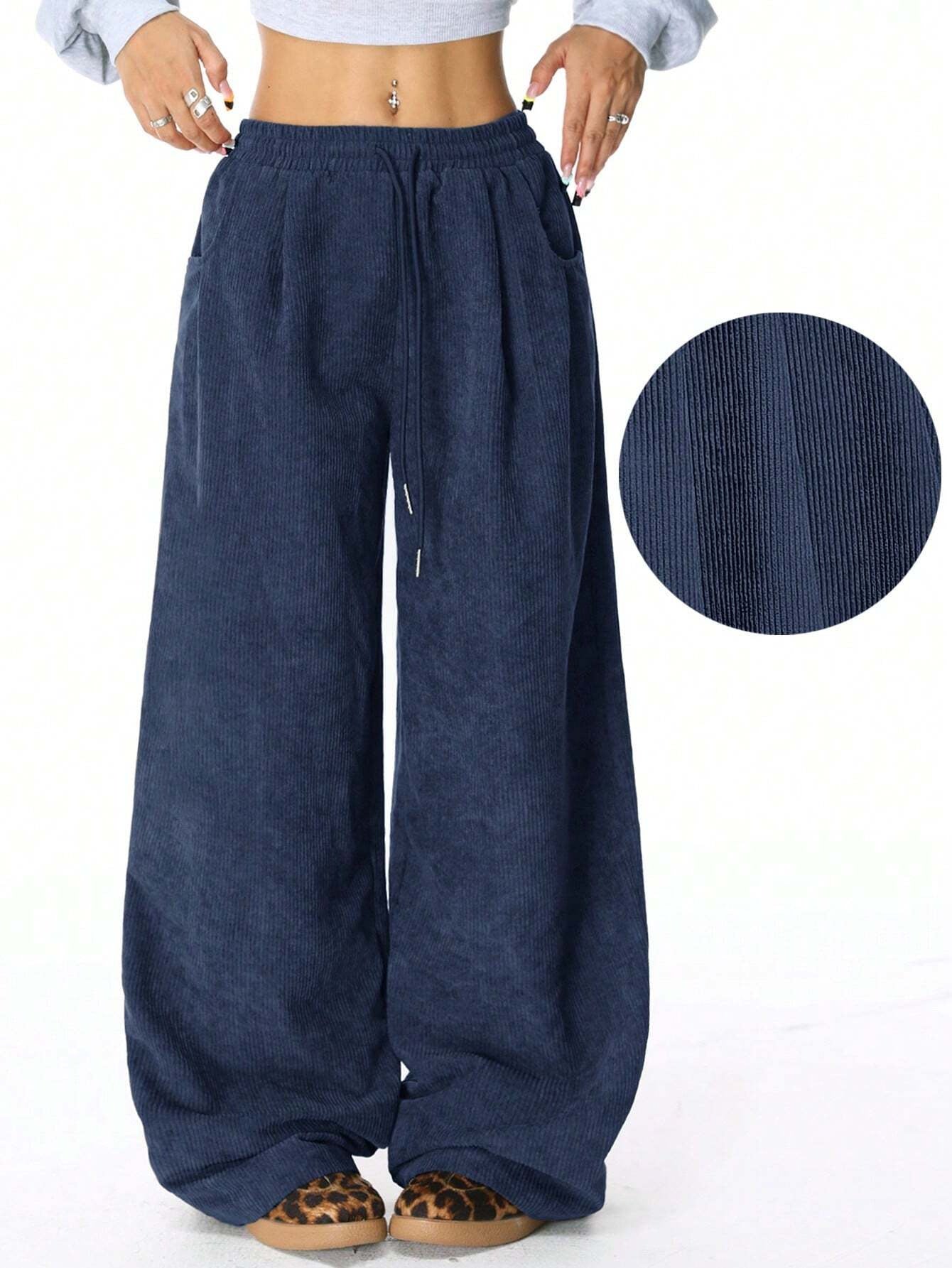 Damen Weite Cord-Hose mit elastischem Bund Krohn-e