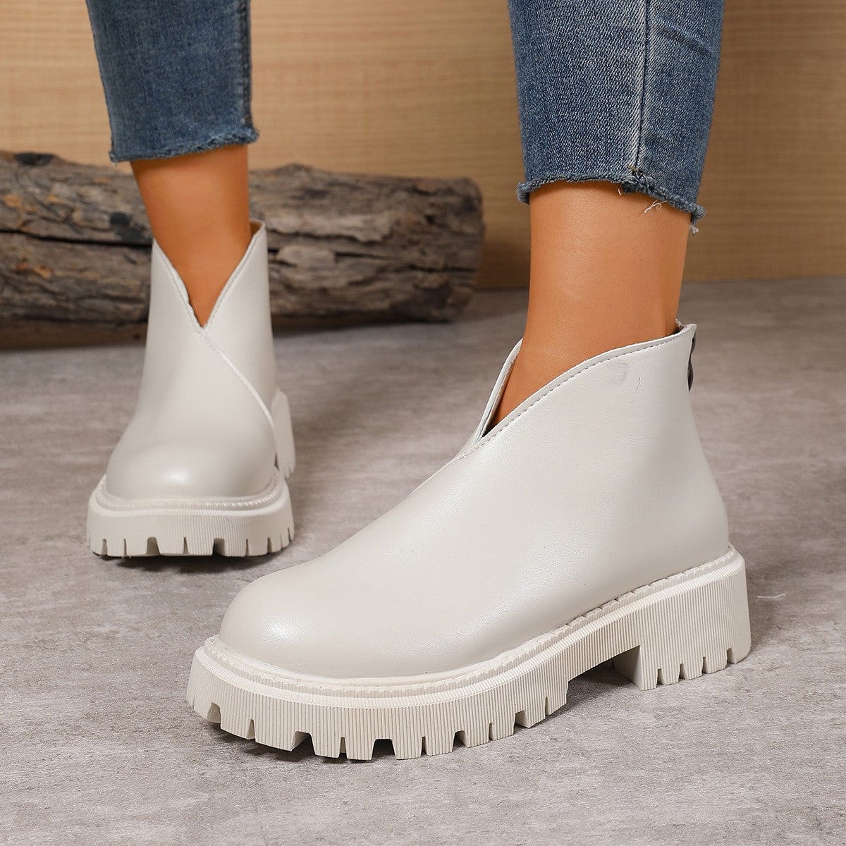 Damen Modische Chelsea-Boots mit trendigem Plateau und rutschfester Sohle Krohn-e