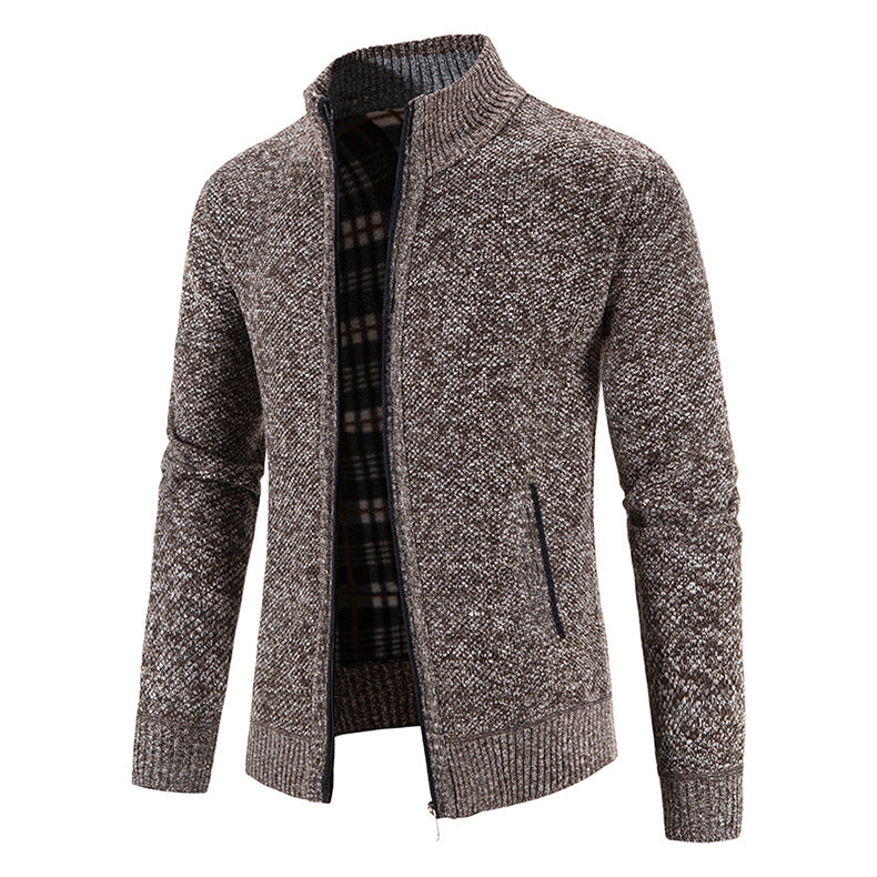 Herren modische Strickjacke mit hochgeschlossenem Kragen und praktischen Taschen Krohn-e