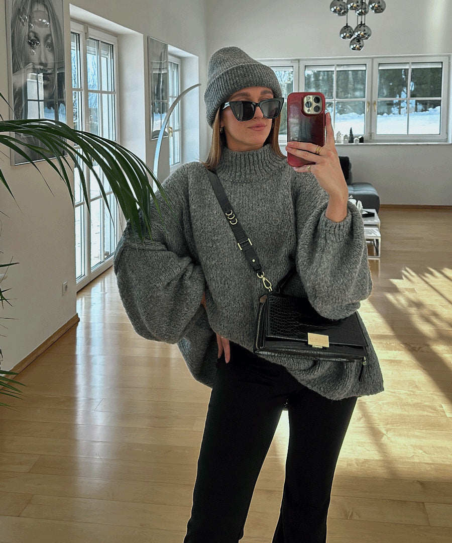 Damen Oversized Strickpullover mit weichem Material und modischen Ärmeln Krohn-e