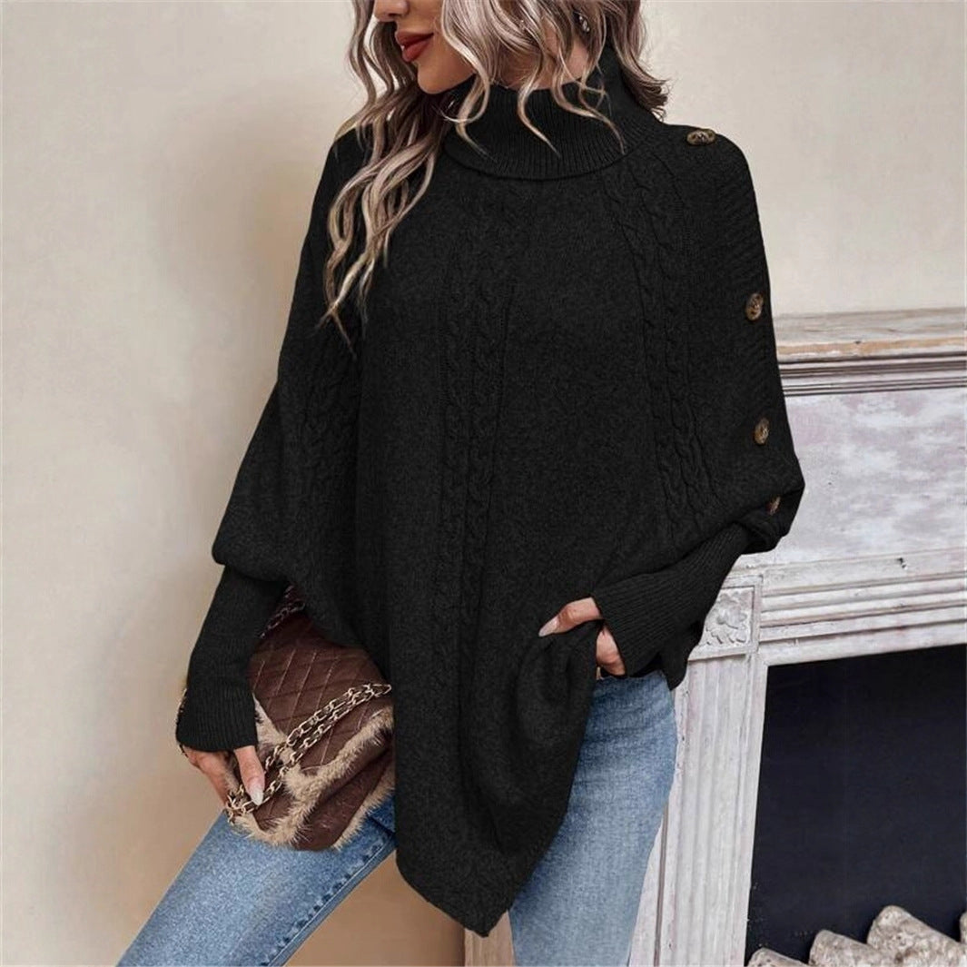 Damen eleganter Strickpullover mit Rollkragen und modischen Details Krohn-e