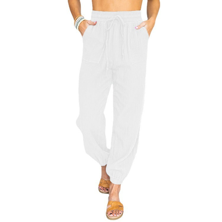 Damen luftige Freizeithose mit elastischem Bund und seitlichen Taschen Krohn-e