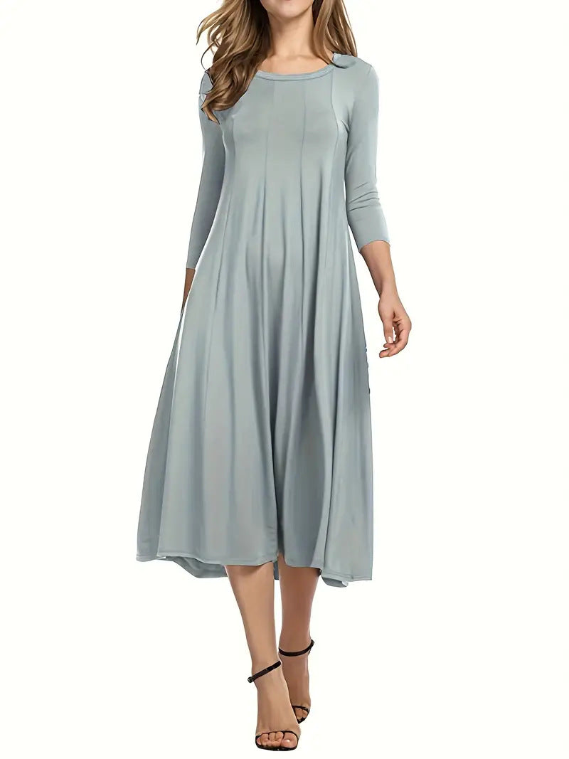 Damen Midi-Kleid mit schmeichelndem Schnitt und 3/4-Ärmeln Krohn-e