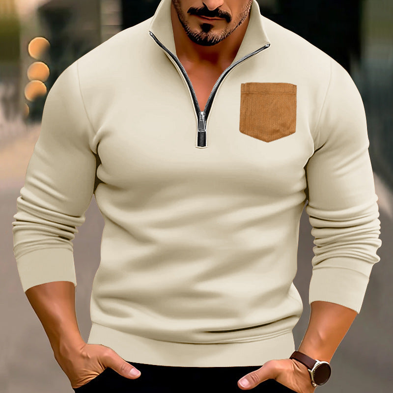 Herren sportlicher Pullover mit kontrastierenden Taschen Krohn-e