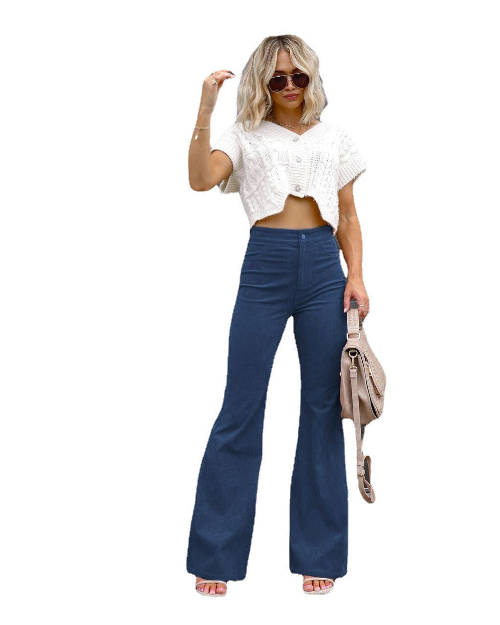 Damen Modische Hochbund-Flared-Jeans Krohn-e