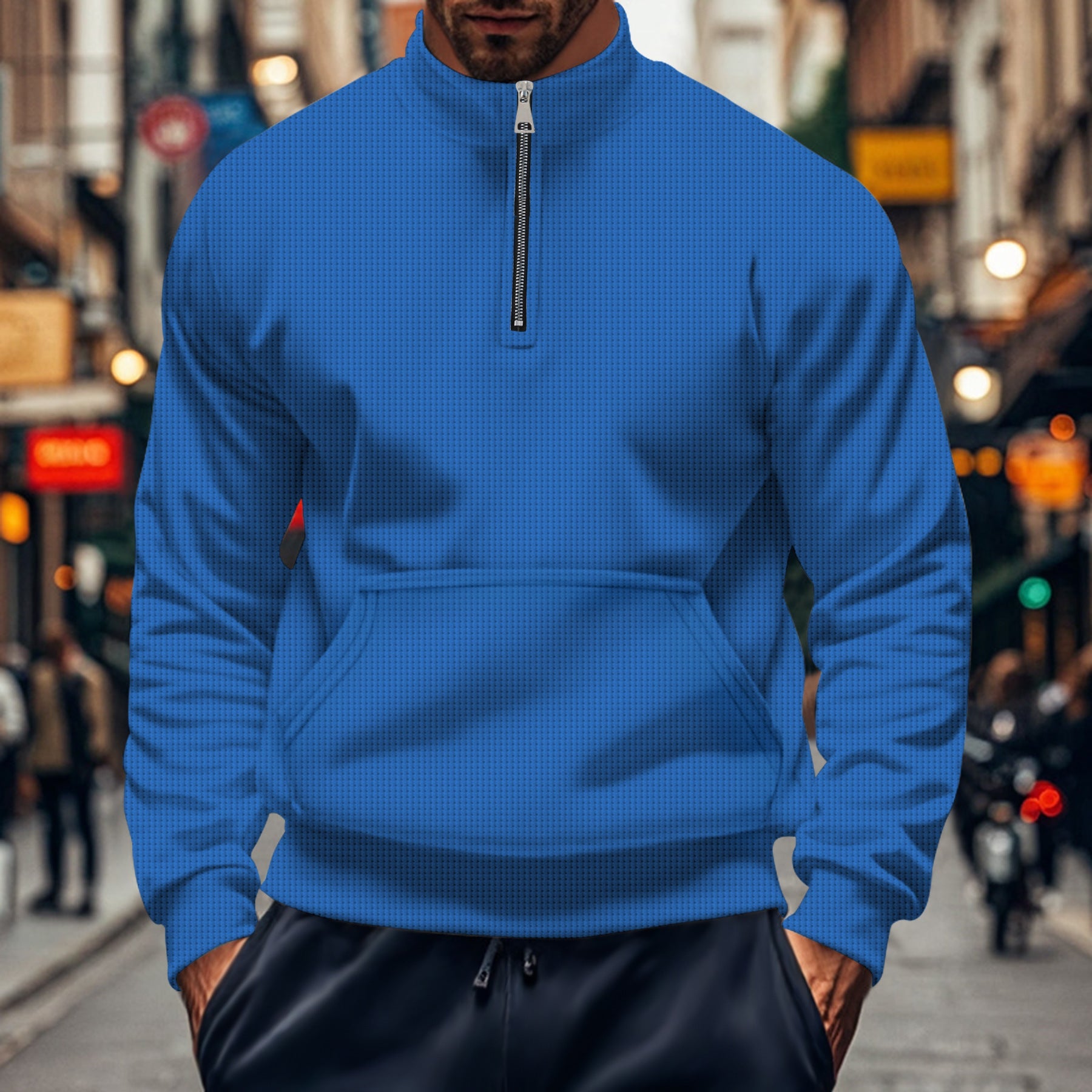 Herren sportlicher Hoodie mit Reißverschluss und praktischen Taschen Krohn-e