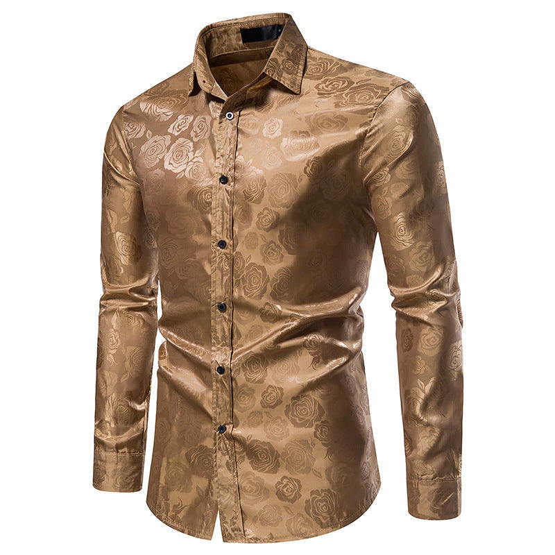Herren Hemd mit floralen Prägungen und elegantem Glanz Krohn-e
