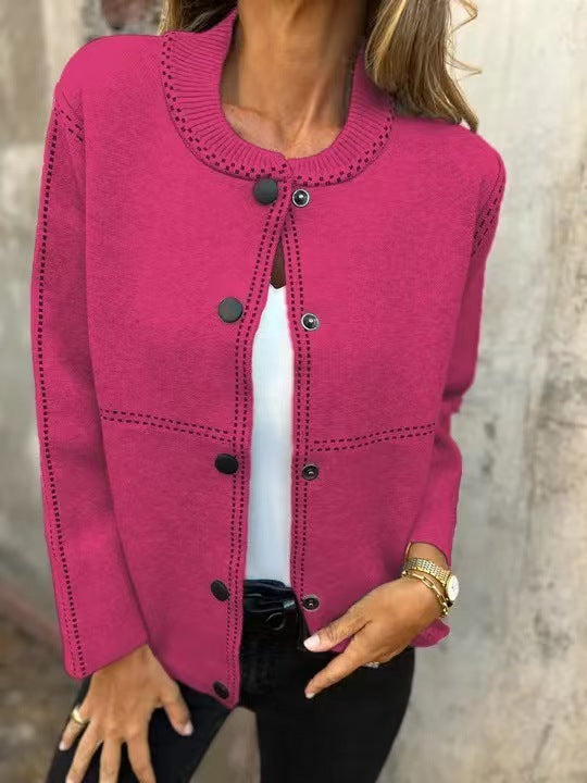 Damen Strickjacke mit Knopfleiste und edler Halslinie Krohn-e