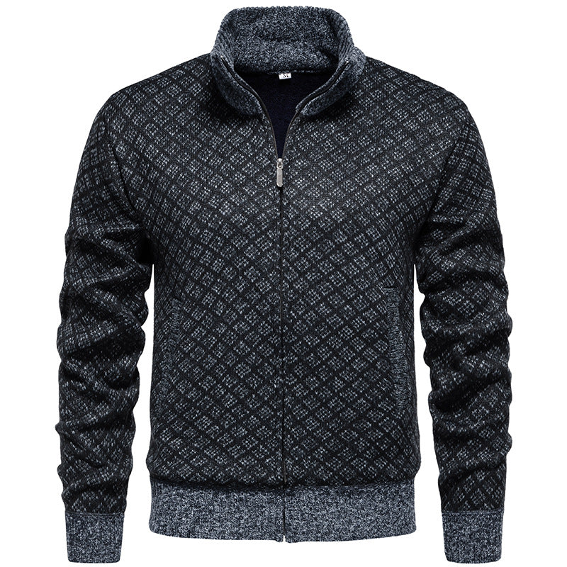 Herren sportliche Strickjacke mit modernem Muster Krohn-e
