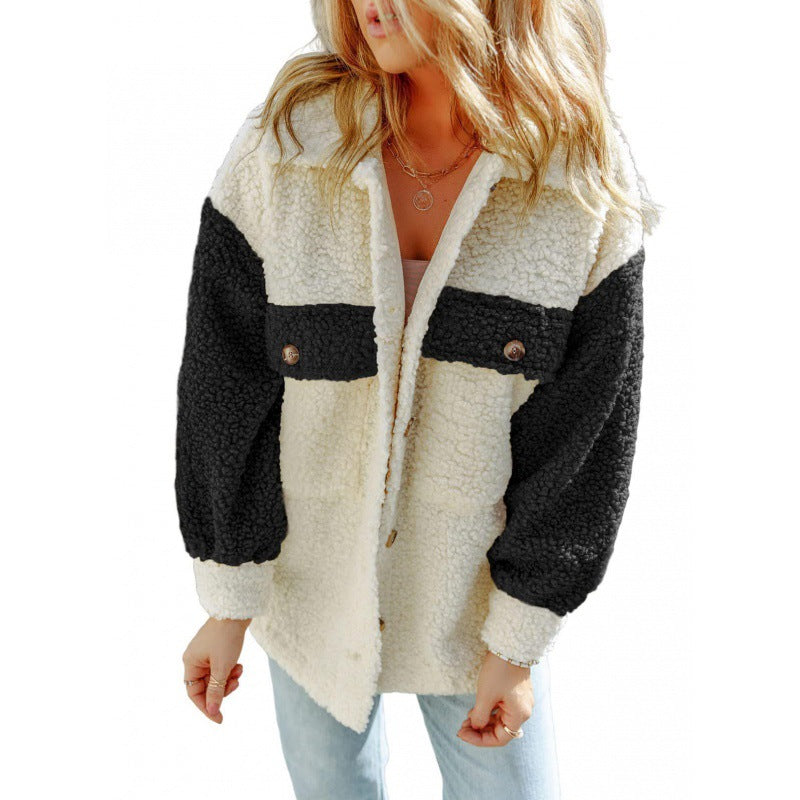 Damen kuschelige Teddyjacke mit praktischen Brusttaschen Krohn-e