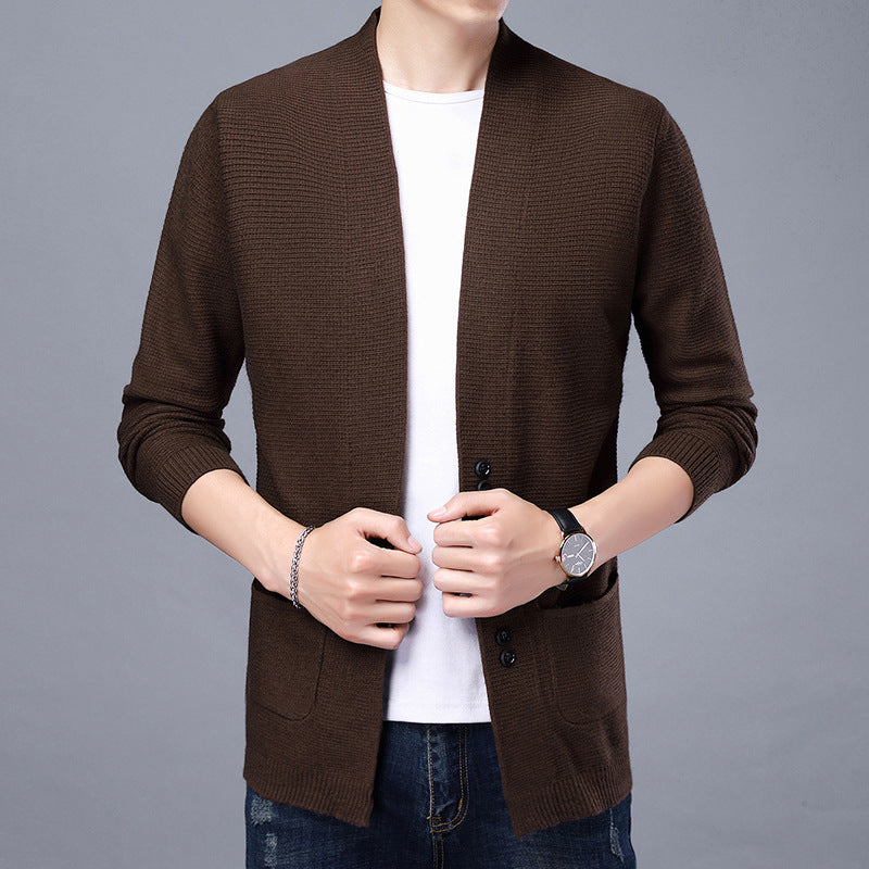 Herren Strickjacke mit lässigem Schalkragen und aufgesetzten Taschen Krohn-e