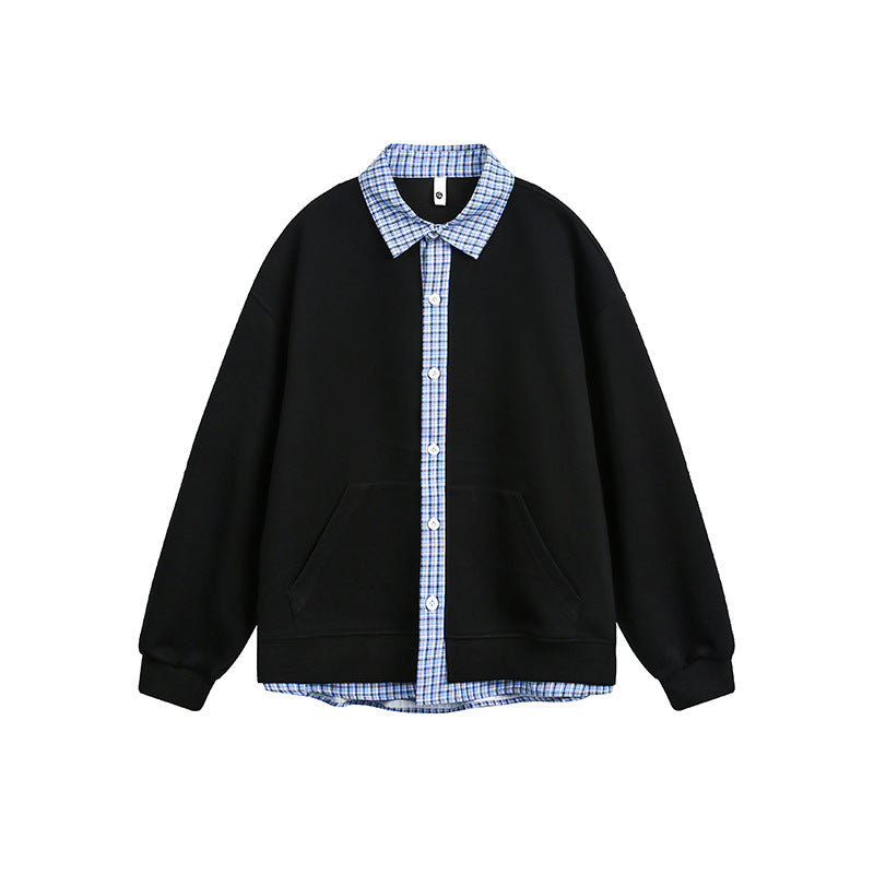 Damen Lässiger Oversized Kapuzenpullover mit Hemdkragen Krohn-e