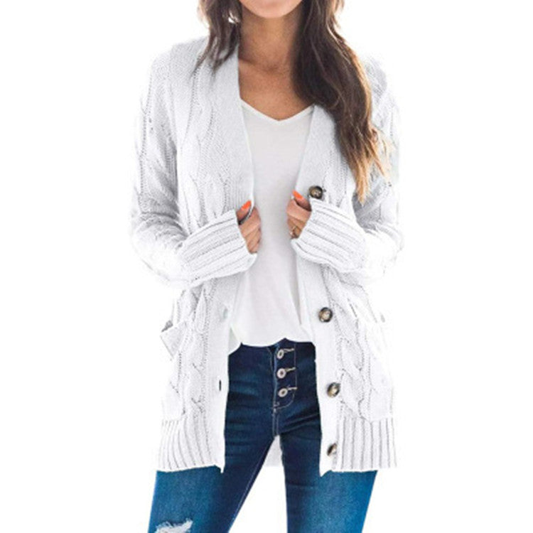 Damen Grobstrick-Cardigan mit aufwendigem Zopfmuster und praktischen Taschen Krohn-e