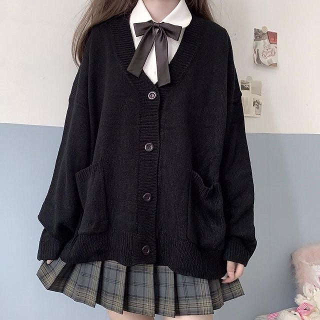 Damen Grob gestrickter Cardigan mit Taschen und V-Ausschnitt Krohn-e