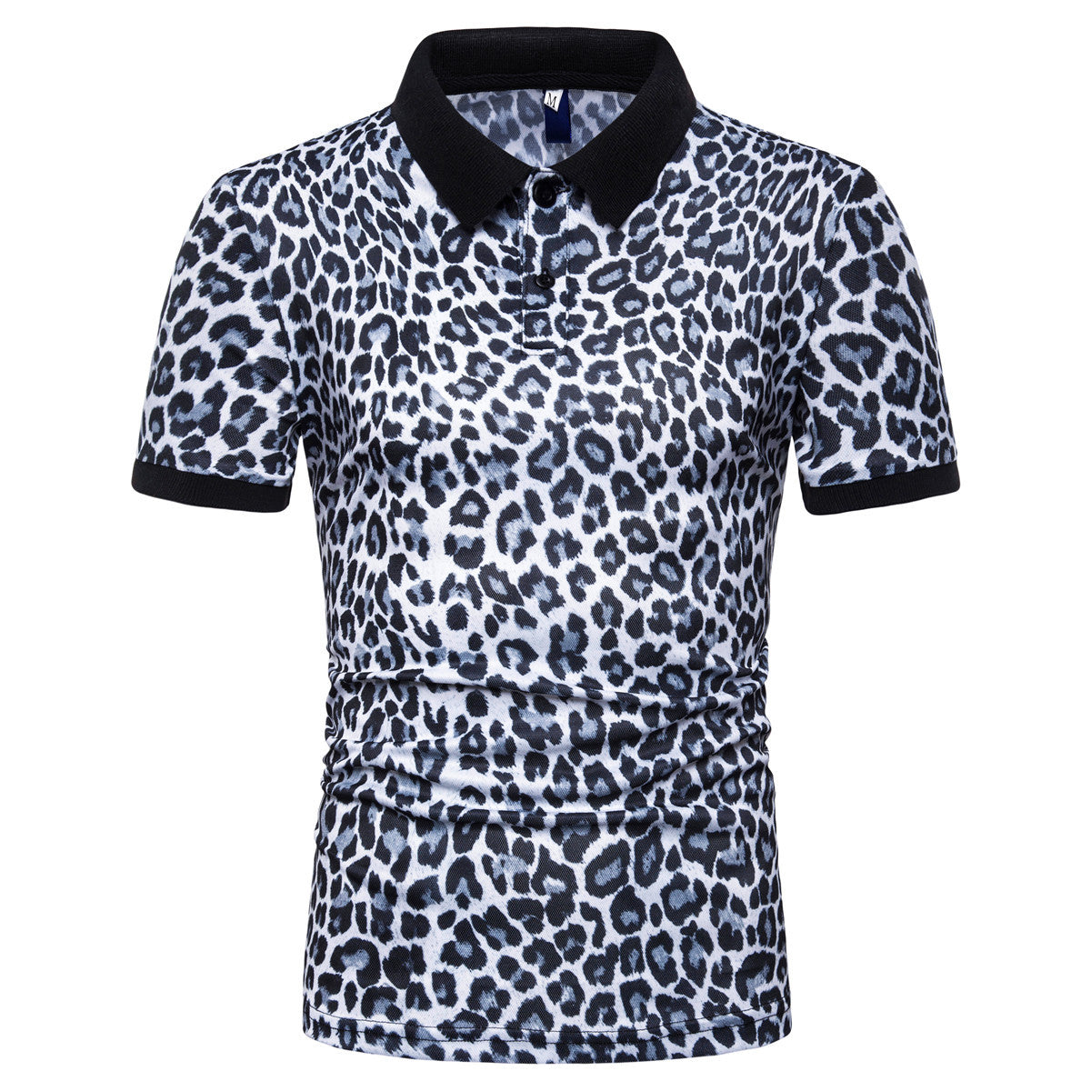 Herren Polo-Shirt mit aufregendem Leopardenmuster und modernem Schnitt Krohn-e