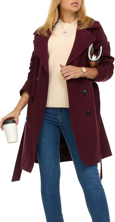 Damen Trenchcoat mit asymmetrischem Saum und breitem Kragen Krohn-e