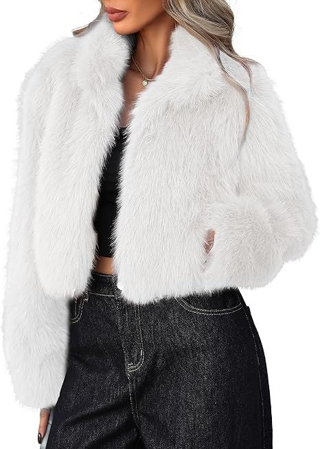 Damen Kurze Kunstpelzjacke mit weichem Fell und eleganter Silhouette Krohn-e