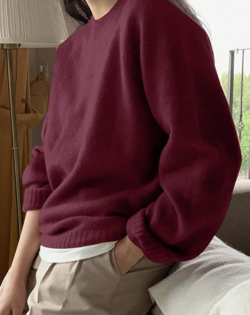 Damen Gemütlicher Rundhals-Pullover aus hochwertigem Stoff Krohn-e