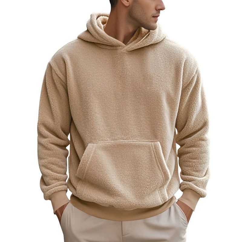 Herren Fleece Hoodie mit Kängurutasche und modernem Schnitt Krohn-e