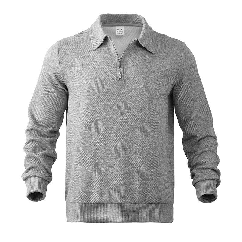Herren Fleece Pullover mit strukturierter Oberfläche und modernen Kontrastdetails Krohn-e