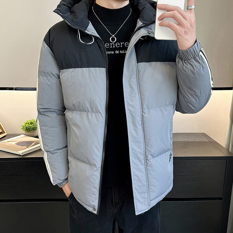 Herren modische und warme Steppjacke mit verstellbarer Kapuze Krohn-e
