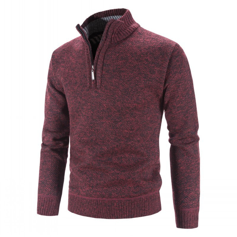 Herren modischer Strickpullover mit halbem Reißverschluss und strukturiertem Design Krohn-e