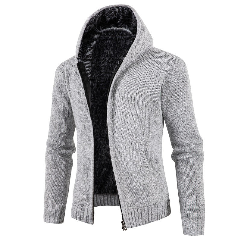 Herren Strickjacke mit Kapuze und weichem Innenfutter Krohn-e