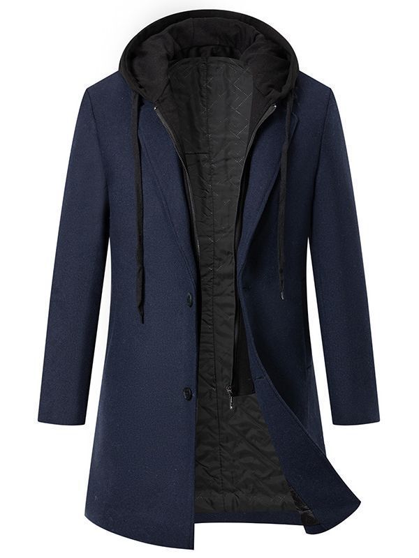 Damen eleganter Mantel mit abnehmbarer Kapuze und sportlichen Akzenten Krohn-e