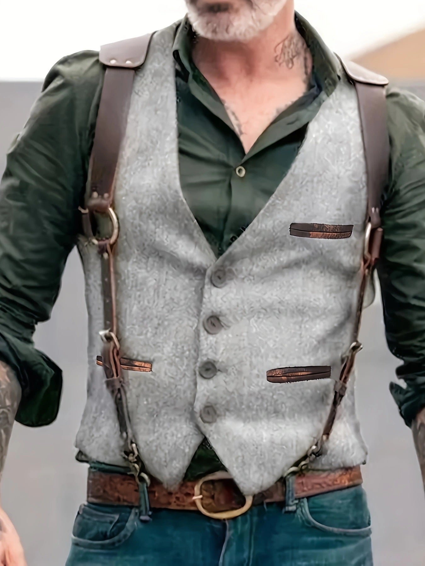 Herren stylische Weste mit akzenten und praktischen Taschen Krohn-e